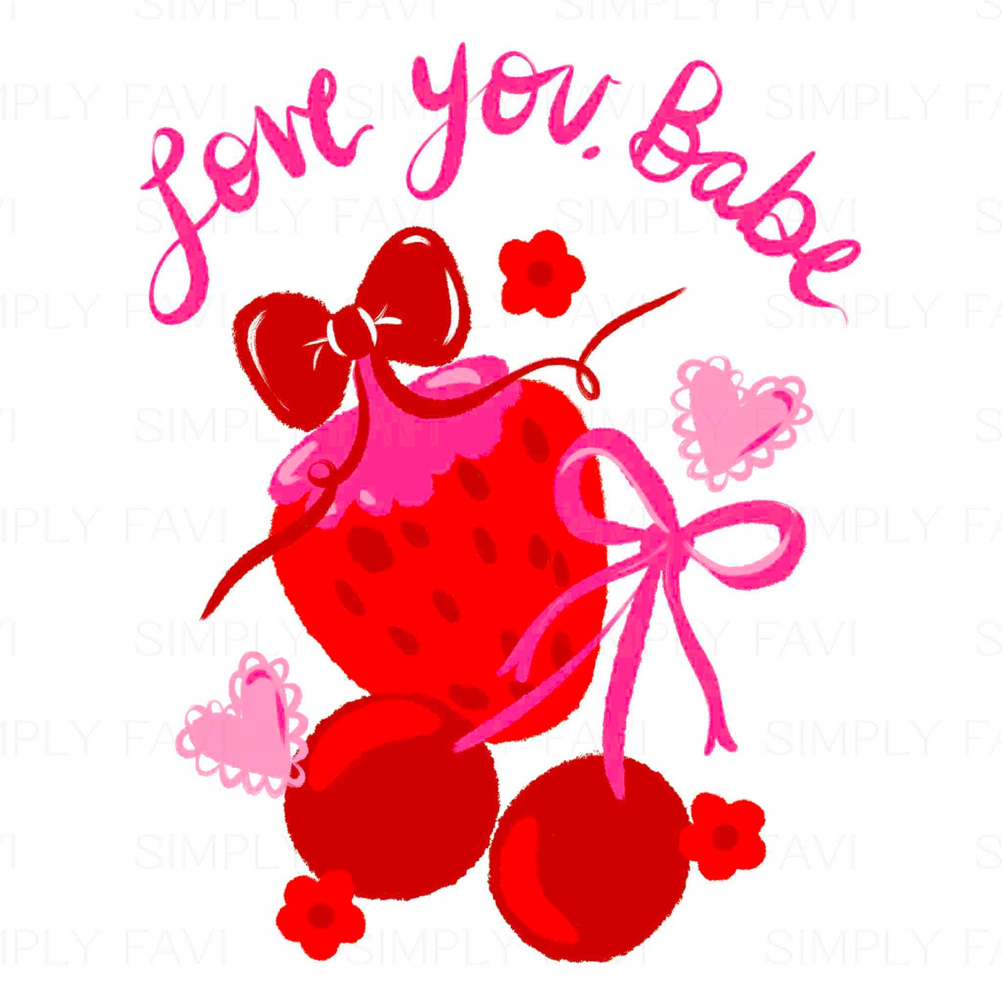 Cherries and Strawberries Bows PNG