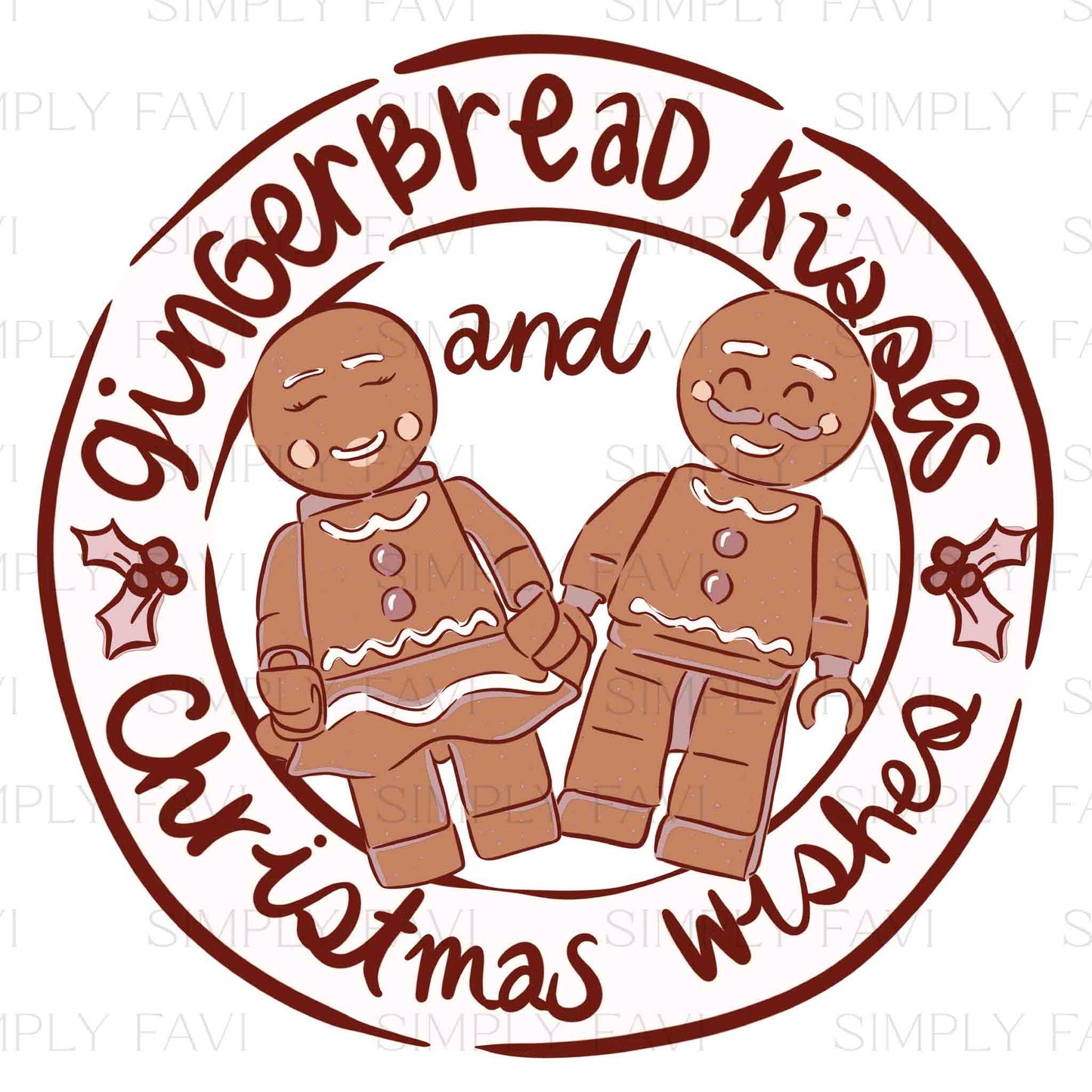 Gingerbread Kisses PNG (set of 2)