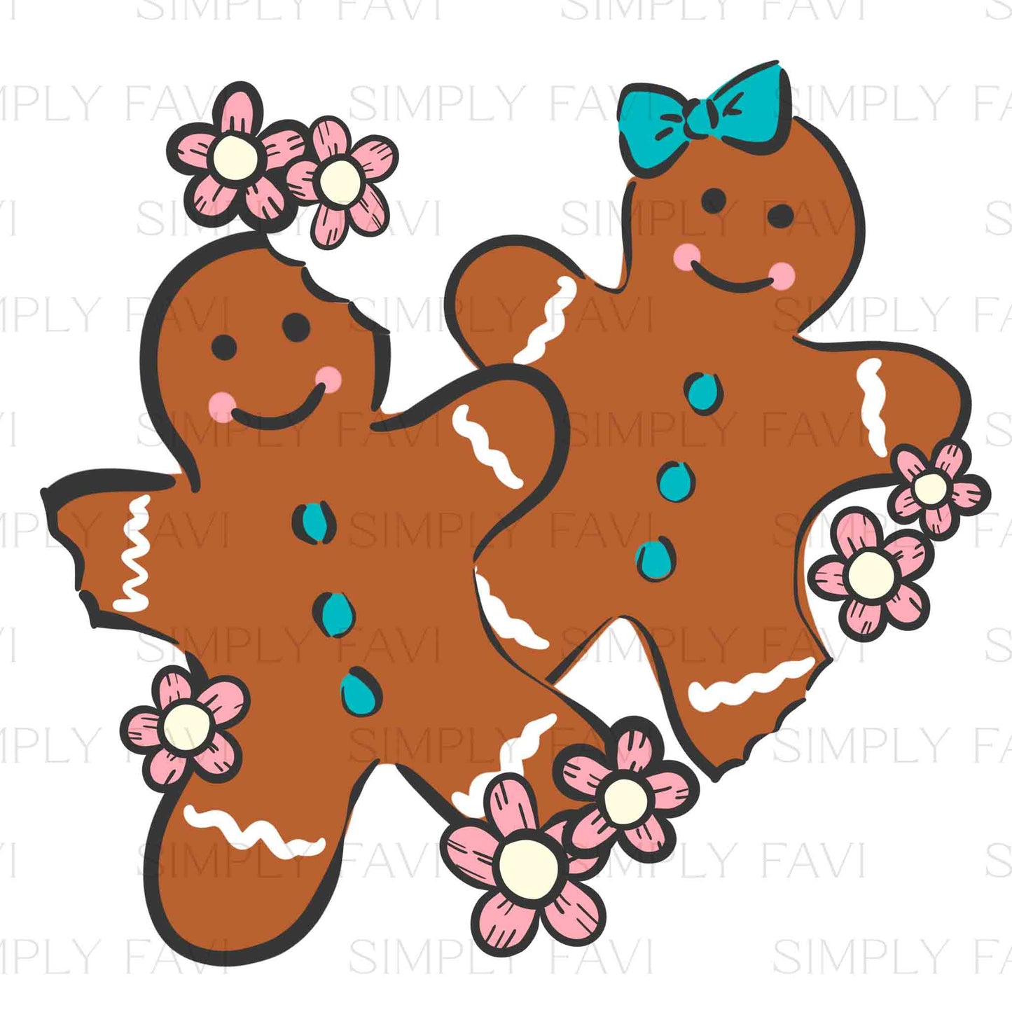 Gingerbread Snacks PNG Set of 2