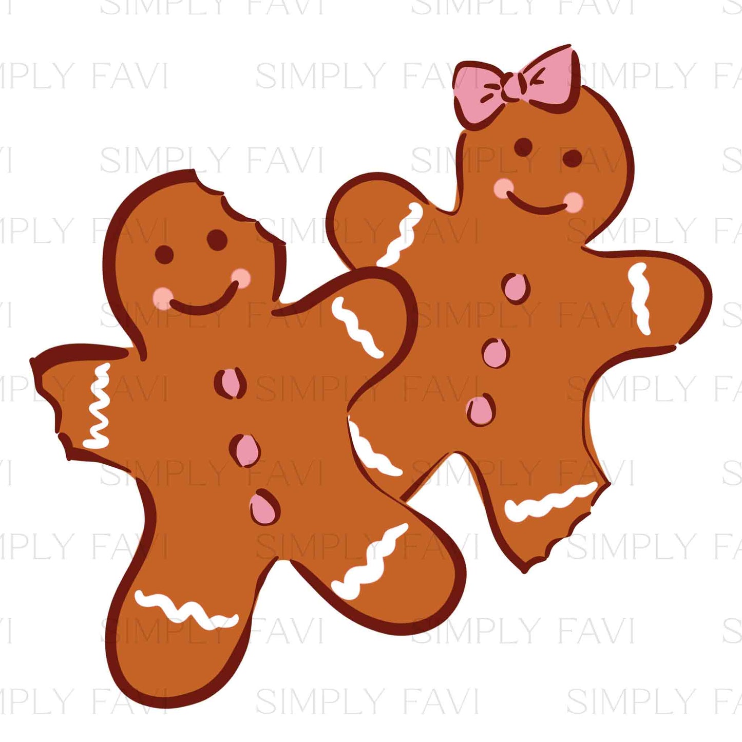 Gingerbread Snacks Muted PNG Set of 2