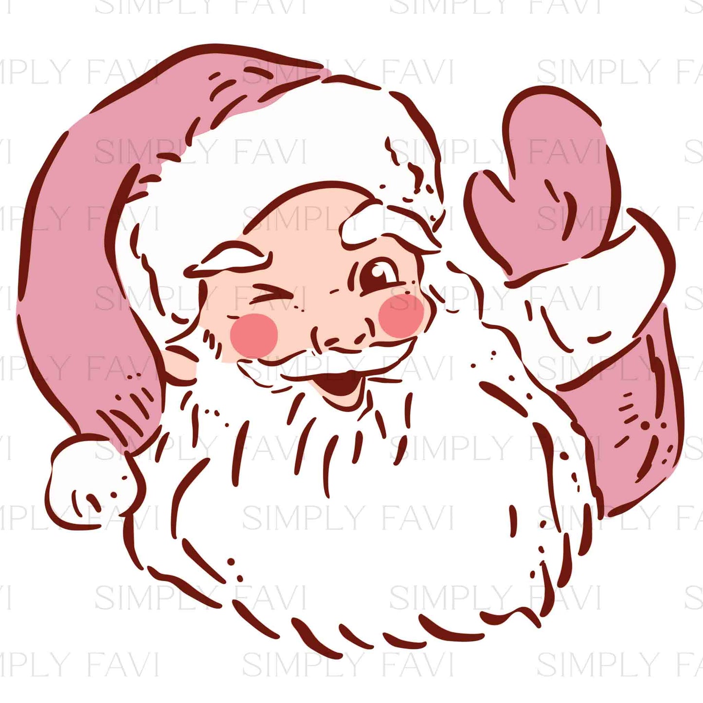 Santa Wink Muted PNG Set of 2