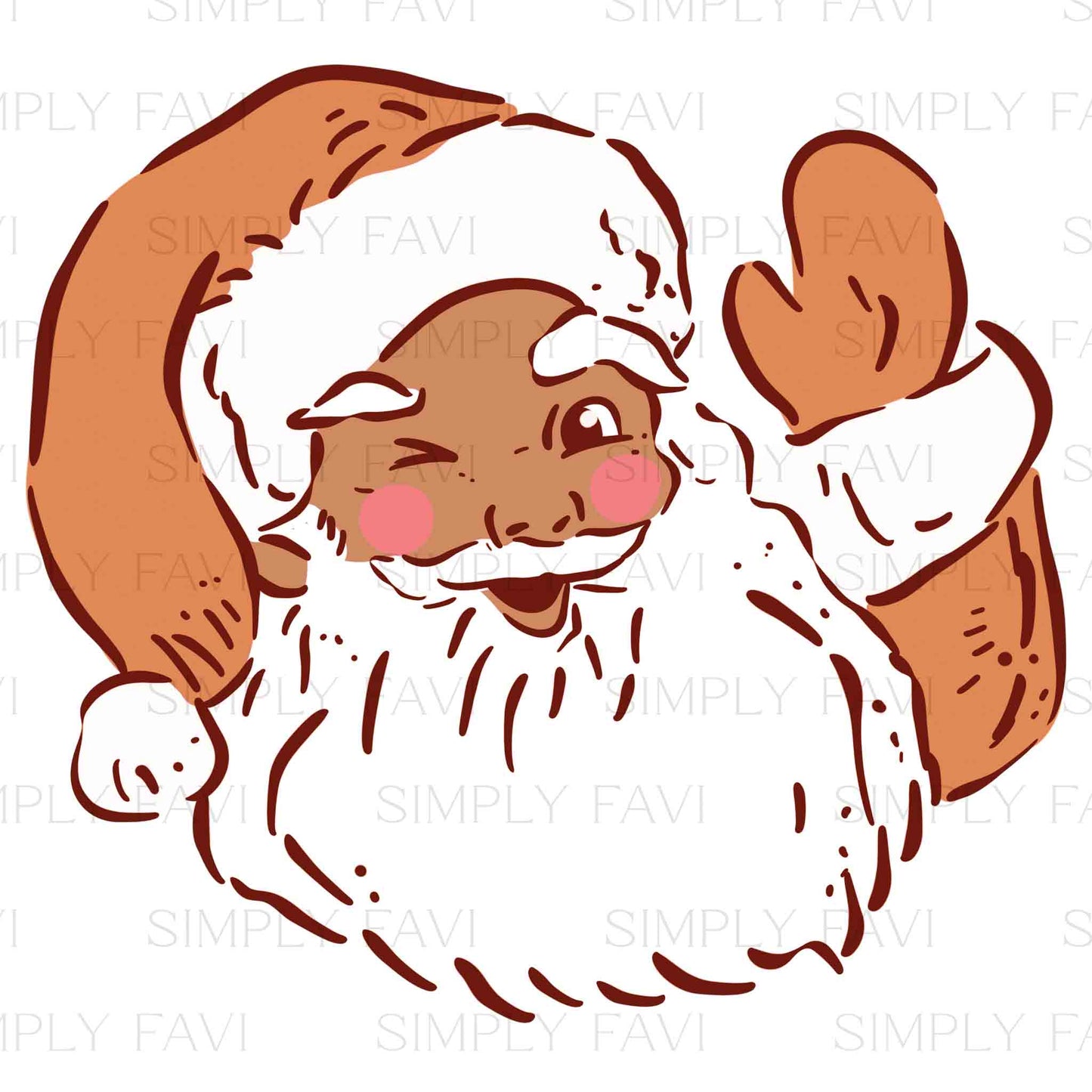 Santa Wink Muted PNG Set of 2