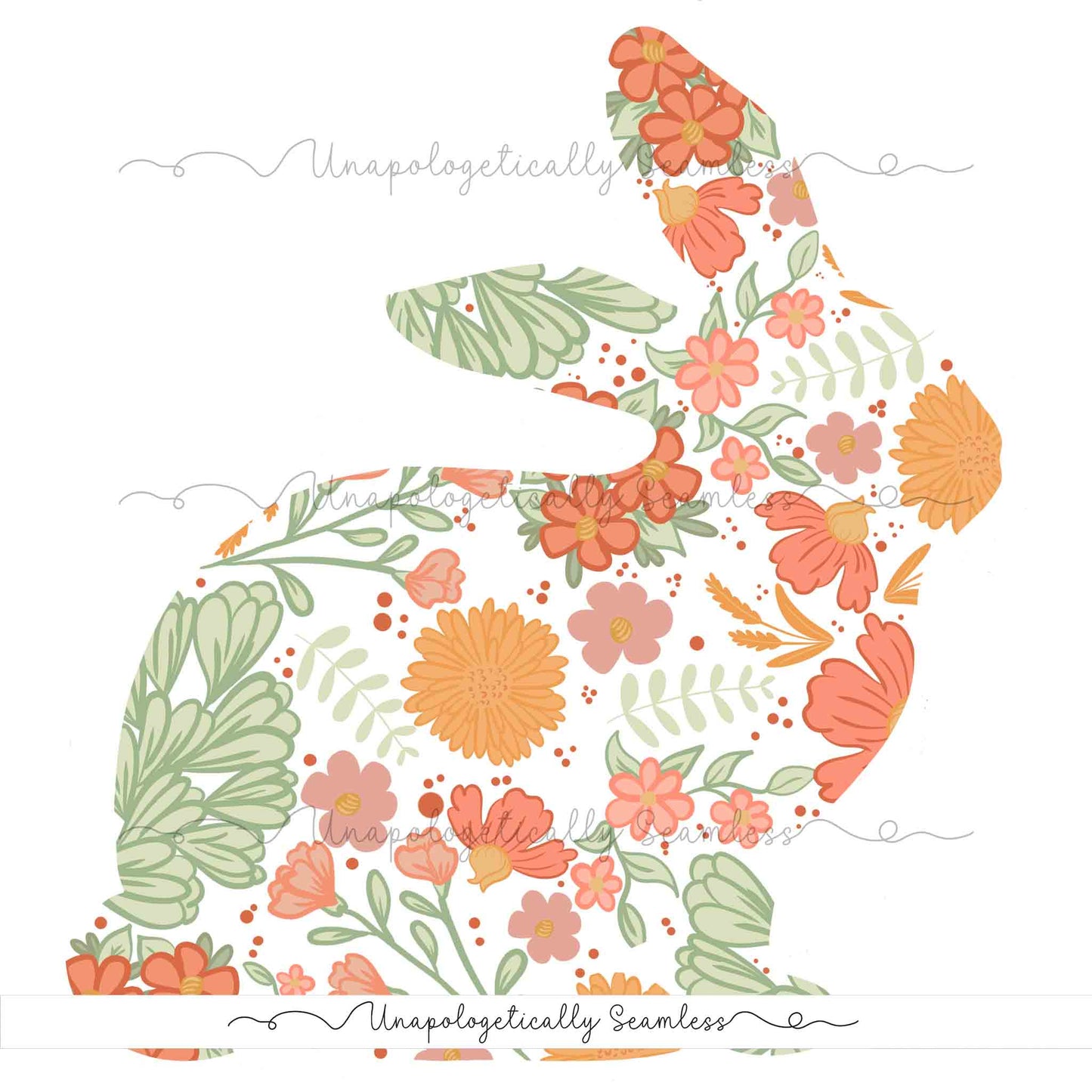 Spring Bunny Floral PNG