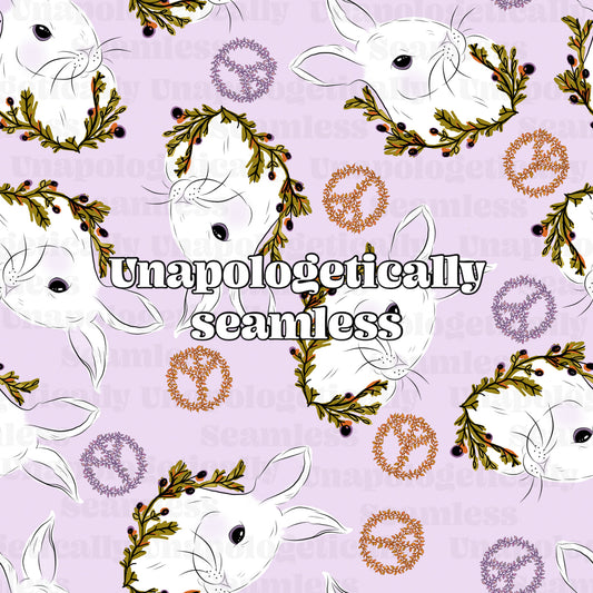 Floral Peace Bunny Purple